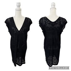 JETS Swimwear by Jessika Allen Intrigue Black Cover Up Dress Size 10 Medium